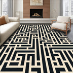 Maze Pattern With Off-White Lines Rug