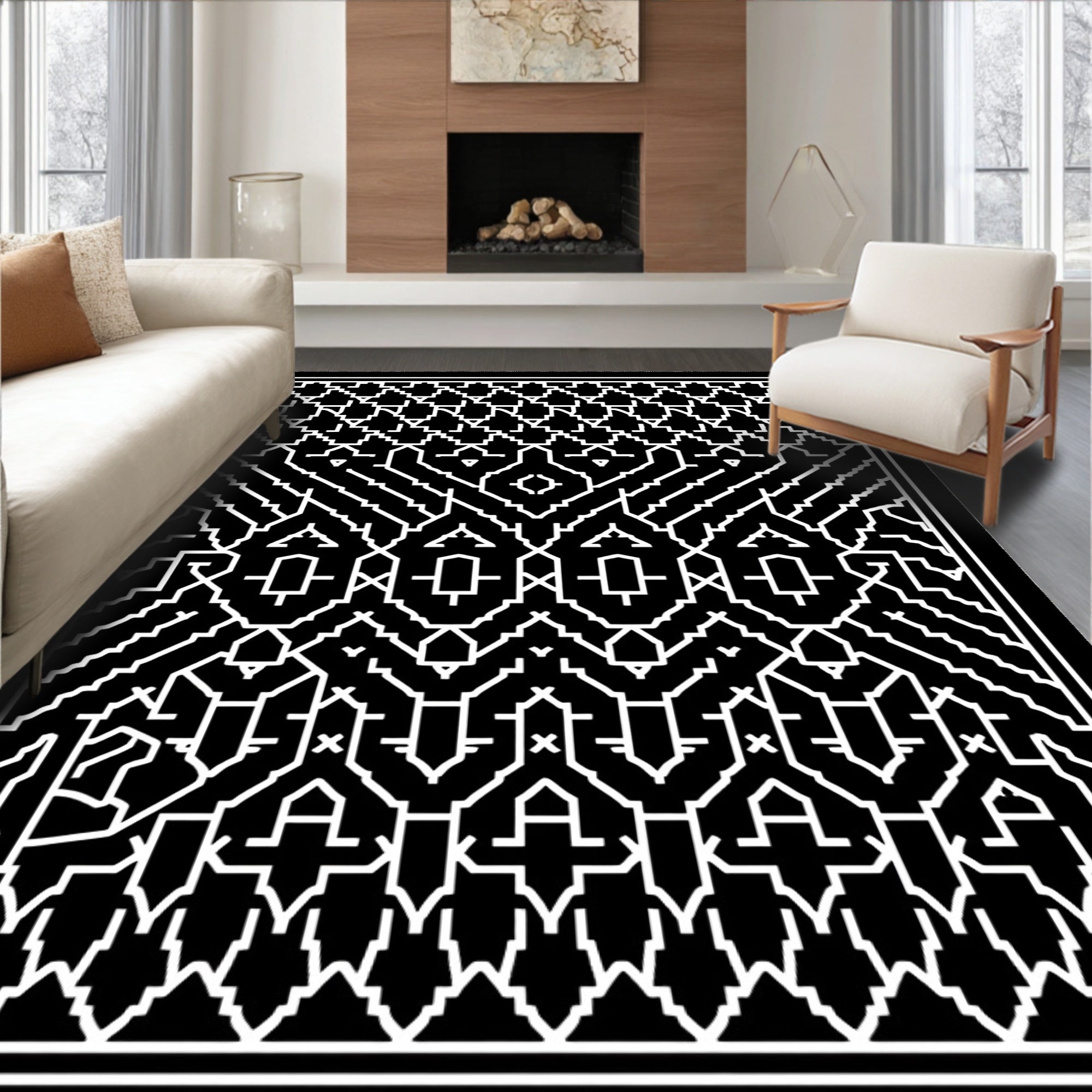 Bold Geometric Abstract Contemporary Rug