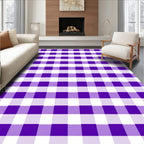 Classic Purple Gingham Checkered Rug