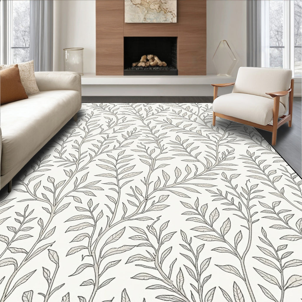 Delicate Vine Botanical Pattern Rug