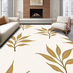 Golden Leaf Branches Pattern Rug