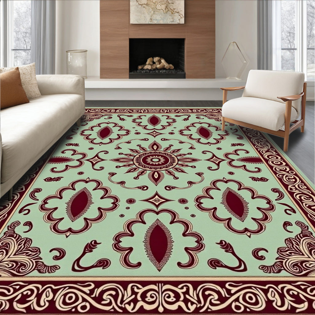 Ornate Floral Medallion Pattern Rug