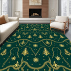 Golden Christmas Trees Garland Rug