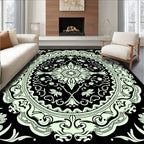 Ornate Floral Mandala Print Rug