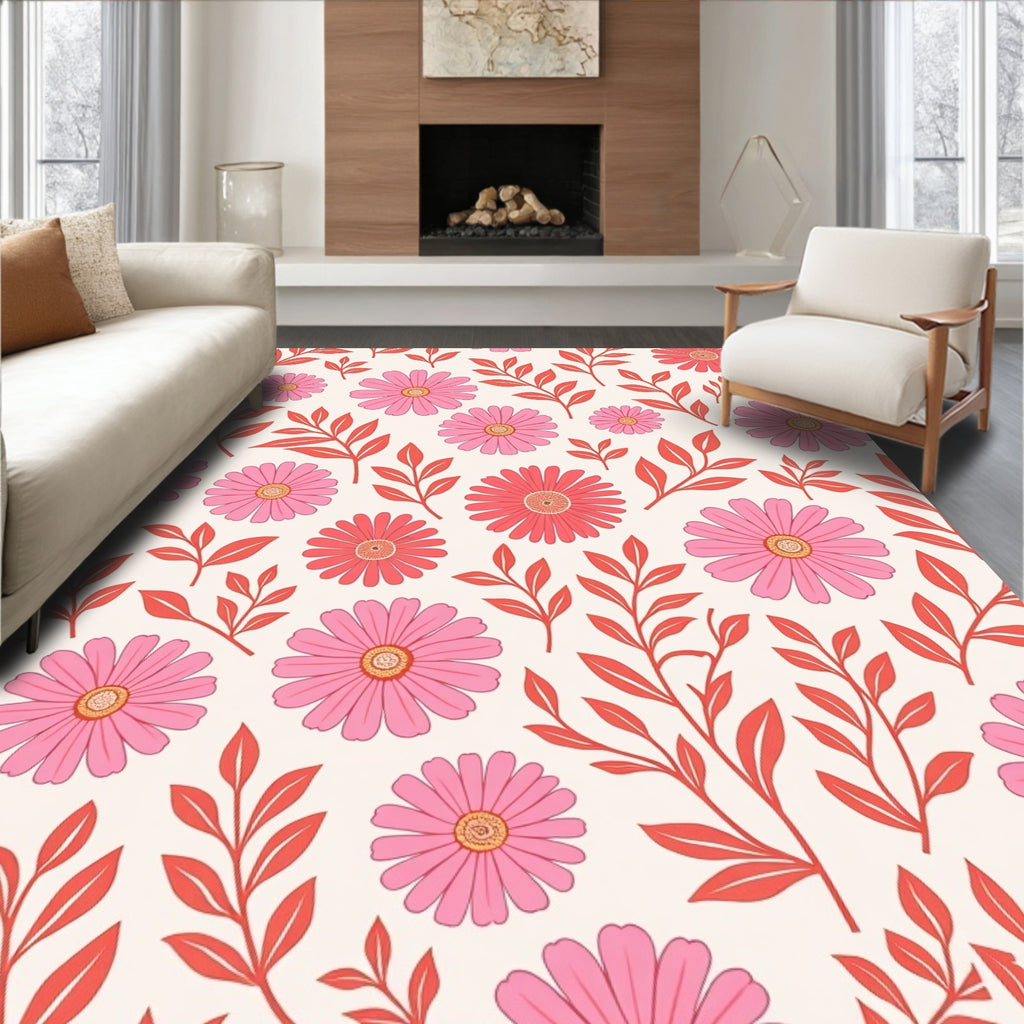 Groovy Floral Pattern Rug