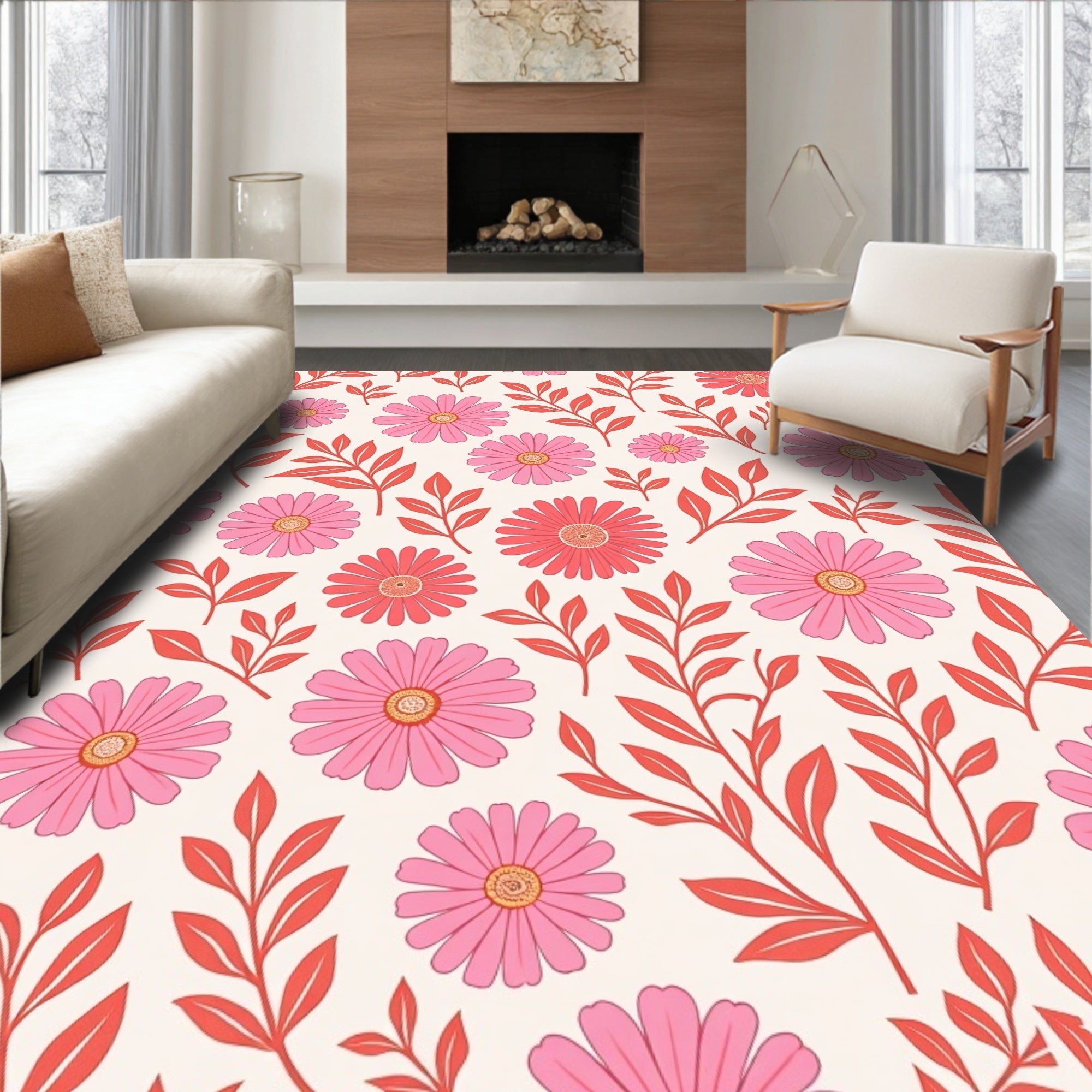 Groovy Floral Pattern Rug