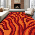 Retro Warm Tones Swirl Pattern Rug