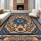 Intricate Floral Medallion Border Rug