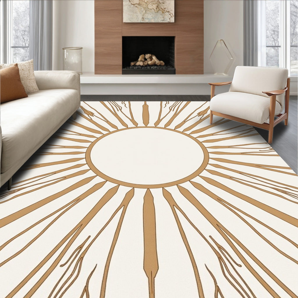 Sunburst Art Deco Style Pattern Rug