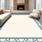 Intricate Border Design With Blue Accents Rug