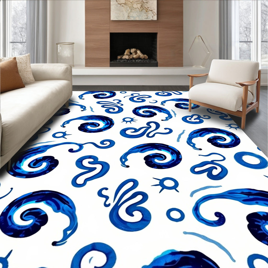 Deep-Sea Swirls Abstract Pattern Rug