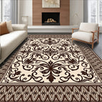 Elegant Floral Swirl Pattern Rug