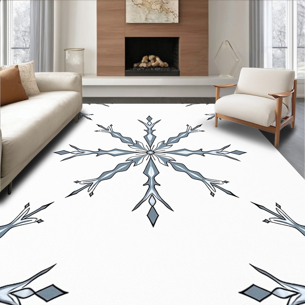 Chic Frosty Snowflake Medallion Rug