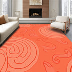 Coral Swirl Abstract Pattern Art Rug