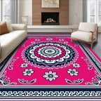 Vibrant Mandala Flower Patterned Rug