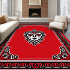 Red Mask Geometric Pattern Rug