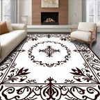 Intricate Floral Border Pattern Rug