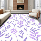Purple Lavender Branches Pattern Rug