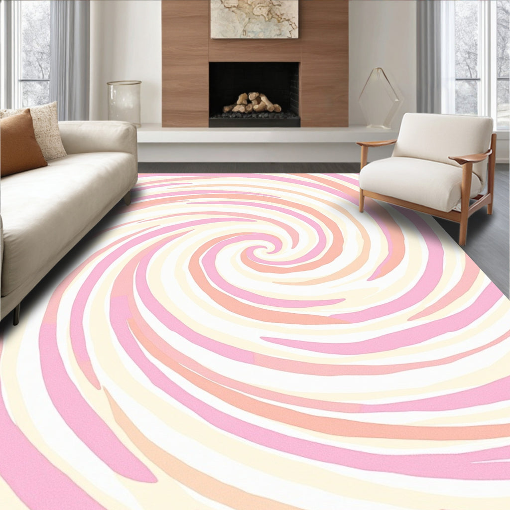 Pastel Swirl Pattern Rug