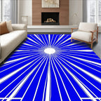 Bright Blue Burst Geometric Rug