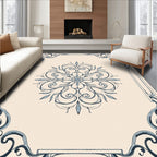 Art Nouveau Floral Mandala Scroll Pattern Rug