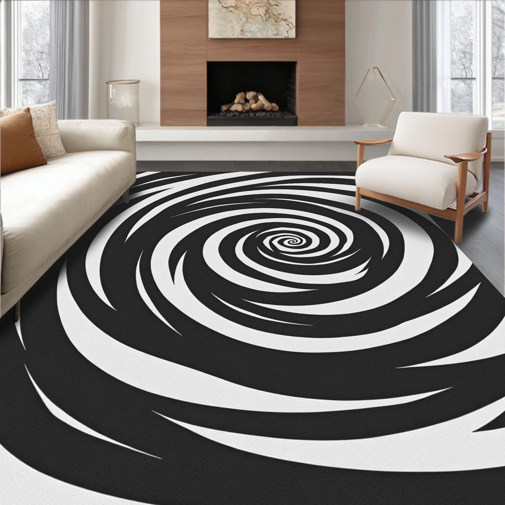 Abstract Swirl Pattern Rug