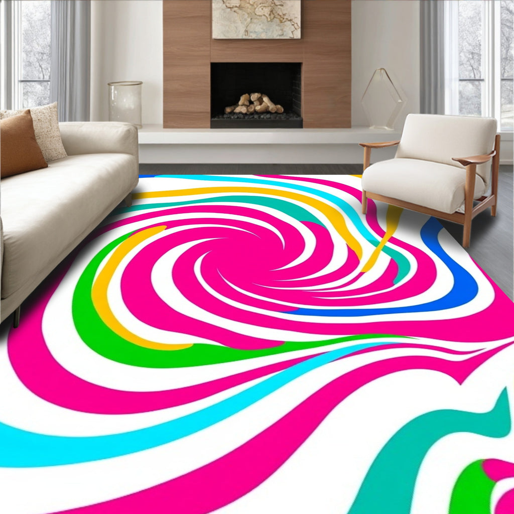 Vibrant Swirl Colorful Pattern Rug