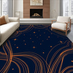 Cosmic Swirls and Starry Night Pattern Rug
