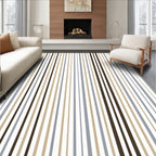Vertical Stripe Pattern Neutral Tones Rug