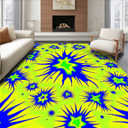 Vibrant Starburst Abstract Pattern Design Rug