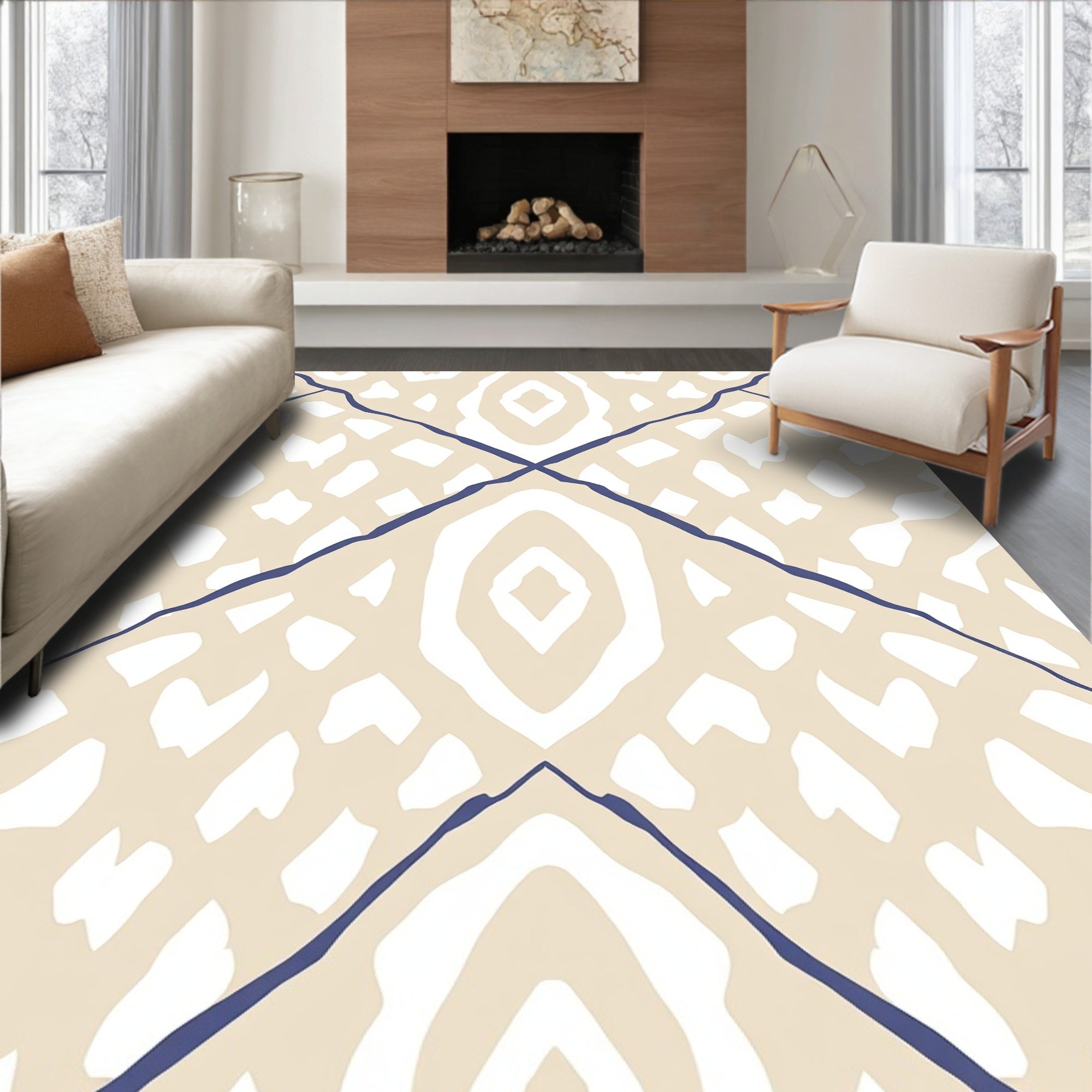 Abstract Diamond Geometric Design Rug