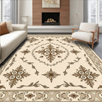 Ornate Floral Leaf Scrollwork Rug