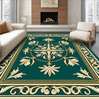 Regal Floral Medallion Border Design Rug