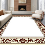 Ornate Floral Border Pattern Rug