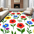 Various Colorful Flower Pattern Rug
