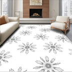 Gray Feathered Starburst Medallion Rug