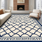 Interlocking Waves Geometric Pattern Rug