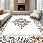 Antique Oval Floral Medallion Pattern Rug