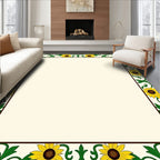 Yellow Sunflowers Vine Border Rug