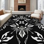 Monochromatic Floral Swirl Pattern Design Rug