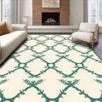 Vine Lattice Pattern With Leaf Accents Rug