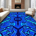 Geometric Blue Abstract Statement Rug