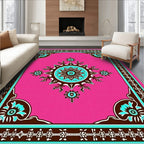 Vibrant Floral Pink Mandala Design Rug