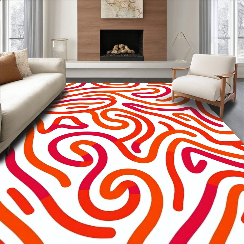 Vibrant Swirls Abstract Pattern Rug