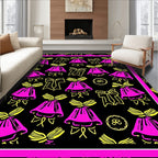 Kawaii Pink Yellow Ribbon Garland Rug