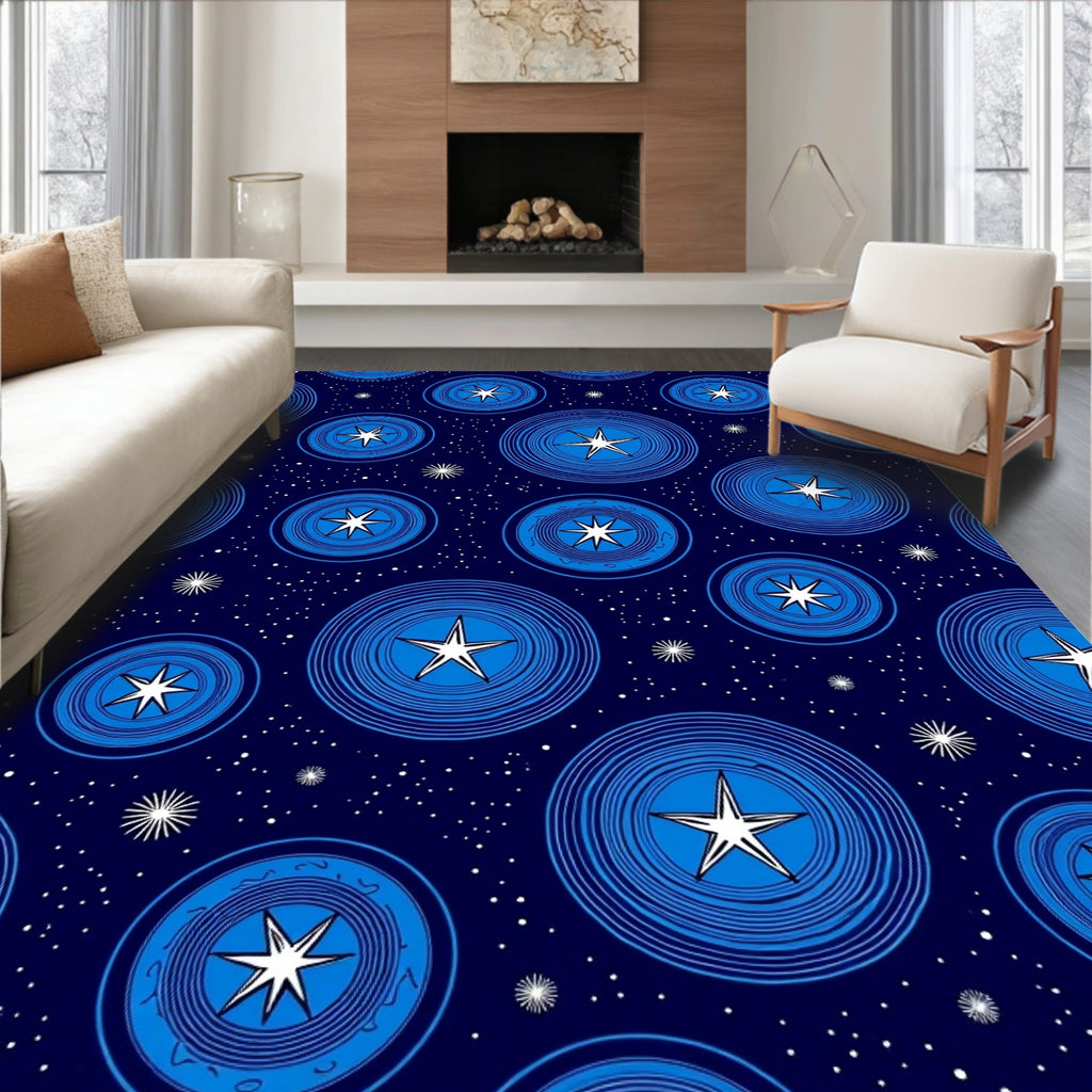 Cosmic Starburst Circular Pattern Rug
