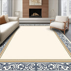 Ornate Swirls Antique Border Design Rug
