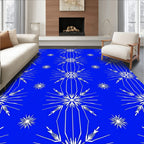 Bright Blue White Starburst Arrangement Rug