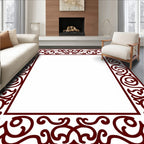 Ornate Scrolling Vine Border Design Rug