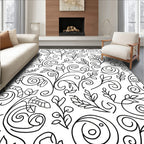 Filigree Swirl Botanical Pattern Design Rug